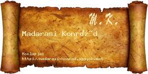 Madarasi Konrád névjegykártya